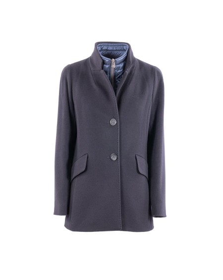 Shop CINZIA ROCCA  Giaccone: Cinzia Rocca cappotto in pura lana con pettorina in nylon staccabile.
Chiusura con due bottoni.
Tasca con pattina.
Composizione: 100% Lana.
Fabbricato in Italia.. B362001 65F5-2